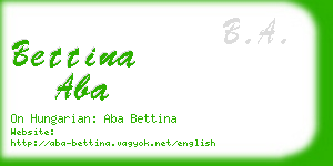 bettina aba business card